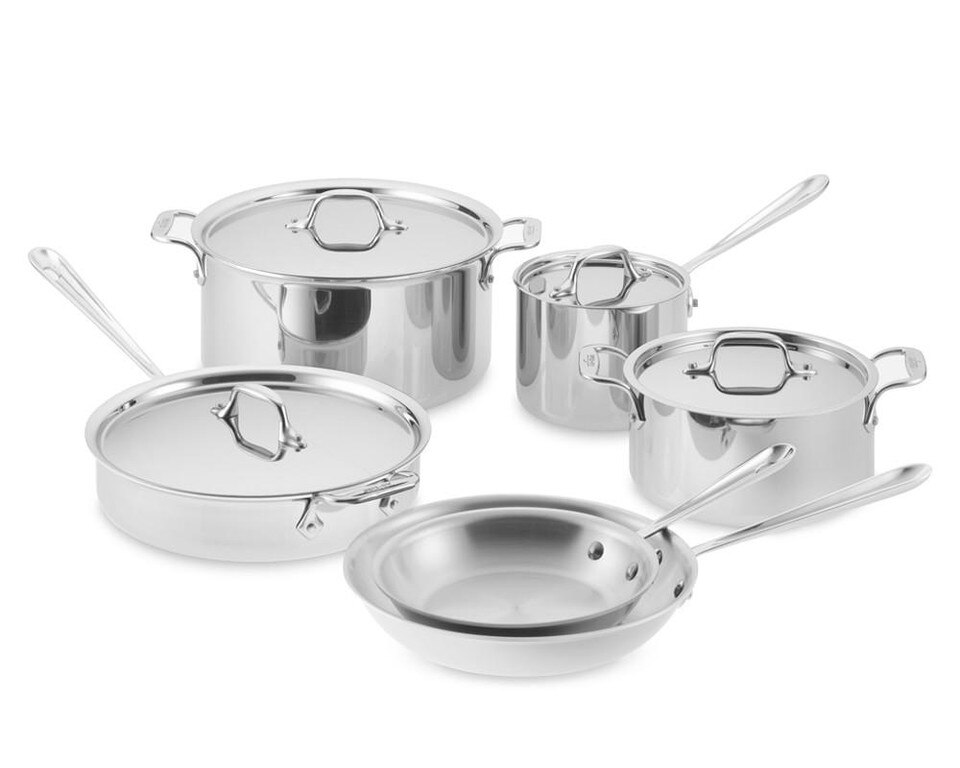 AllClad D3 TriPly StainlessSteel 10Piece Cookware Set Williams